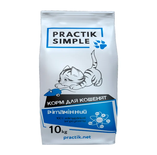 Сухой корм Practik Simple витаминный, для котят, 10 кг