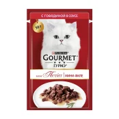 Влажный корм Purina Gourmet Mon Petit для взрослых кошек, с говядиной, кусочки в соусе, 50 г