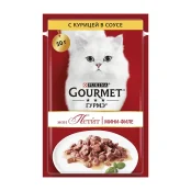 Влажный корм Purina Gourmet Mon Petit для взрослых кошек, с курицей, кусочки в соусе, 50 г