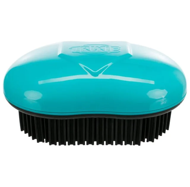 Щетка Trixie Upholstery Textile Brush для удаления шерсти с мебели и текстиля, 7×10 см, черно-бирюзовая