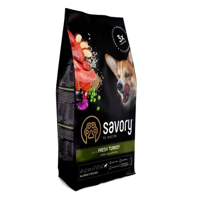Сухой корм Savory All Breed Sterilised Fresh Turkey для стерилизованных собак всех пород, со свежей индейкой, 3 кг