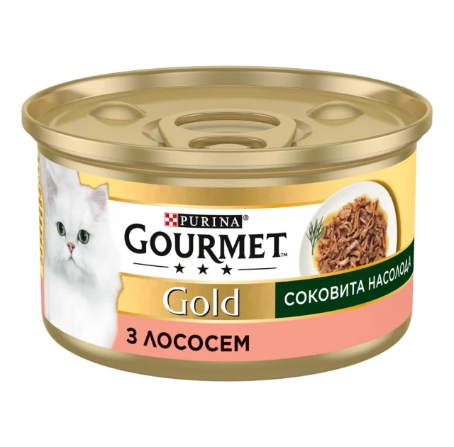 Влажный корм Purina Gourmet Gold "Сочное наслаждение" для взрослых кошек, кусочки с лососем, 85 г