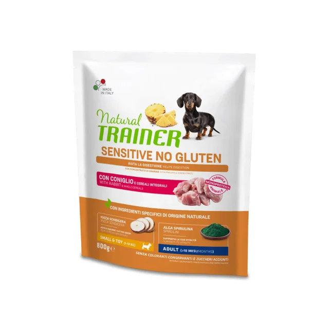 Сухой корм Natural Trainer Sensitive Adult Rabbit для собак мелких пород с чувствительным пищеварением, с кроликом, 800 г