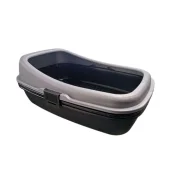 Туалет Irak Plast PT-300 для котів, з сіткою та подвійним дном, сірий, 61.5×42×24