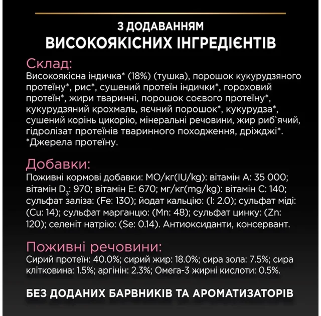Сухой корм Purina Pro Plan Cat Delicate Turkey для кошек с чувствительным пищеварением, с индейкой, 1.5 кг