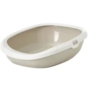 Туалет Savic Gizmo Large для кішок, з бортиком, білий мокко, 52 х 39,5 х 15 см