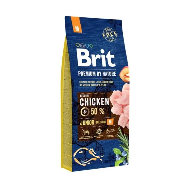 Сухой корм Brit Premium Dog Junior, для щенков средних пород, 15 кг