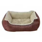 Лежак Animall Nena Star для собак і котів, з малюнком, розмір XL, 84×66×19 см, бордо