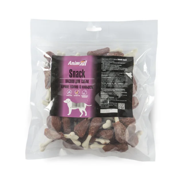 Лакомство AnimAll Snack для собак, утиное эскимо с кальцием, 150 г