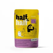 Вологий корм Half&Half для дорослих котів, шматочки з качкою у соусі, пауч, 100 г