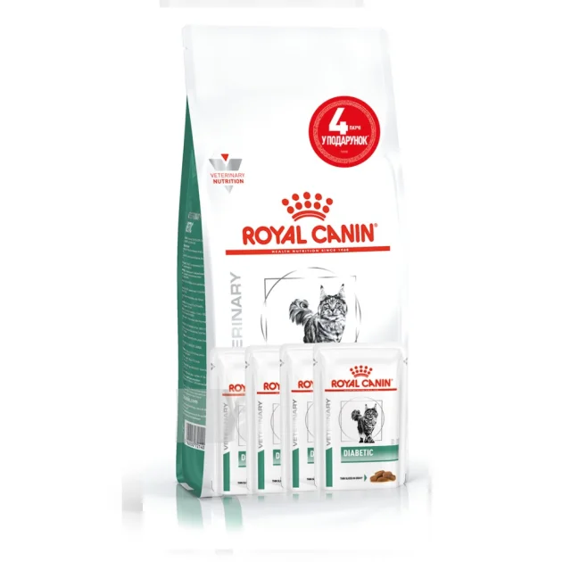 Акційний набір Royal Canin Renal при нирковій недостатності у кішок, 2 кг + 4 паучі у подарунок