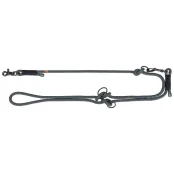 Поводок Trixie Soft Rope для собак, регулируемый, размер S-XL, 2 м/10 мм, черный/серый