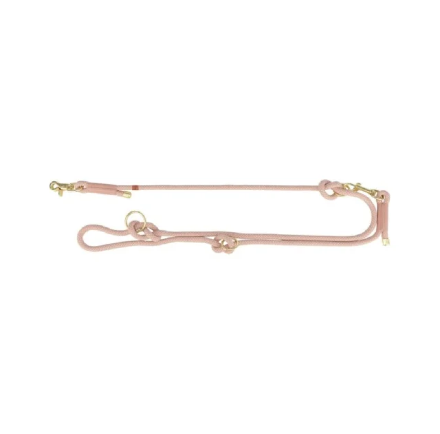 Поводок Trixie Soft Rope для собак, регулируемый, размер S-XL, 2 м/10 мм, розовый/светло-розовый
