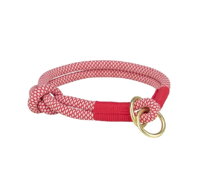 Ошейник-удавка Trixie Soft Rope для собак, размер XS-S, 30 см/10 мм, красный/крем