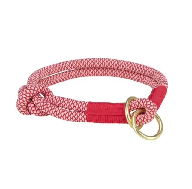 Ошейник-удавка Trixie Soft Rope для собак, размер S-M, 40 см/10мм, красный/крем