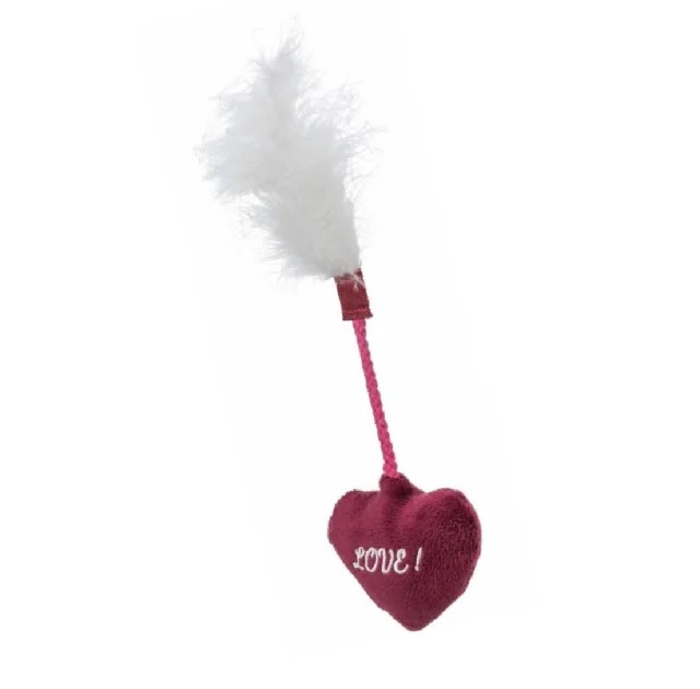 Іграшка Trixie Valentine's Heart для котів, сердечко з пірʼям, 20 см