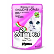 Вологий корм Monge Simba Cat Wet для котів, з лососем та дорі, 100 г