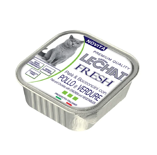 Влажный корм Monge LCE Cat Wet Fresh для кошек, с курицей, с овощами, 100 г