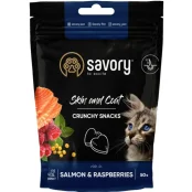 Хрусткі ласощі Savory Skin and Coat Snack для котів, для здоров'я шкіри та шерсті, лосось i малина,50 г
