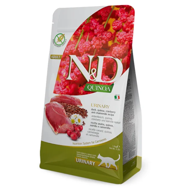 Сухой корм Farmina N&D Urinary для взрослых кошек, профилактика мочекаменной болезни, утка, киноа, клюква и ромашка, 300 г