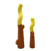Іграшка AnimAll GrizZzly, гілка двокольорова, жовта/коричнева, S, 22.8×5.5×4.2 см