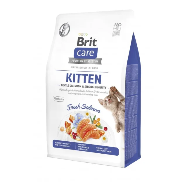 Сухий корм Brit Care Cat GF Kitten Digestion Immunity для кошенят лосось, 400 г