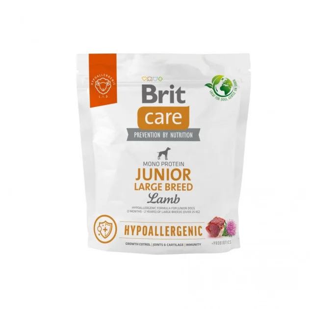 Сухой корм Brit Care Hypoallergenic Junior Large Breed для юниоров крупных пород, ягненок, 1 кг