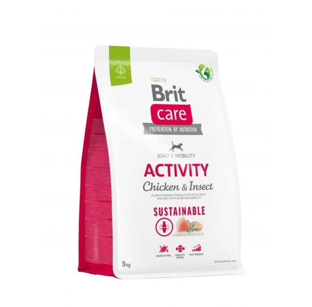 Сухий корм Brit Care Sustainable Activity для активних собак, курка і комахи, 3 кг