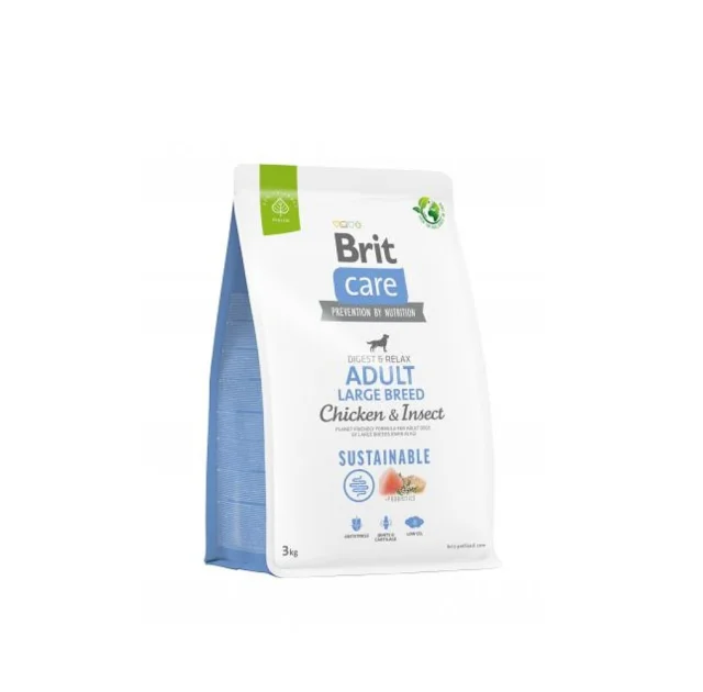 Сухой корм Brit Care Sustainable Adult Large Breed для собак больших пород, курица и насекомые, 3 кг