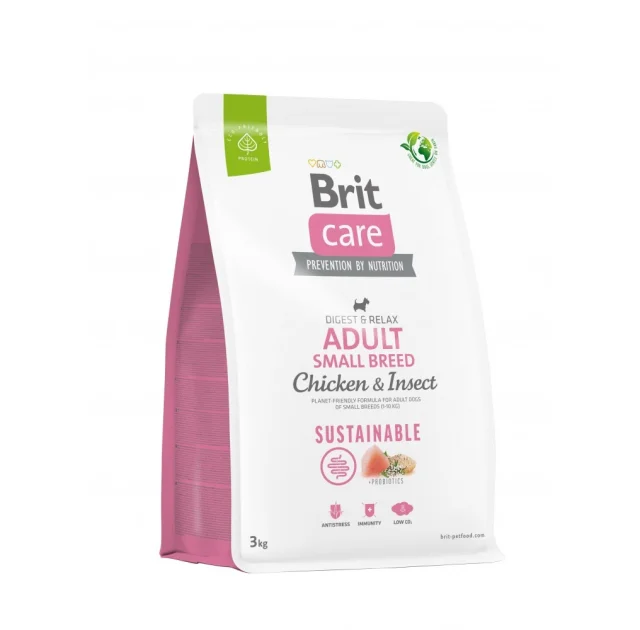 Сухой корм Brit Care Sustainable Adult Small Breed для собак, малых пород, курица и насекомые, 3 кг