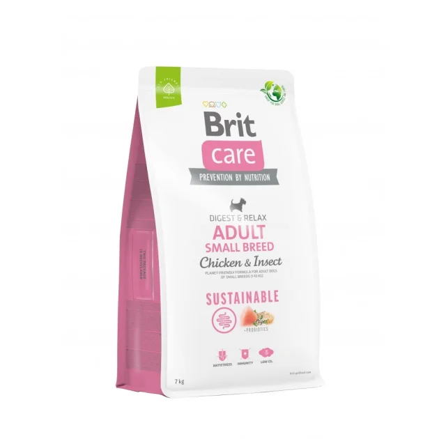 Сухой корм Brit Care Sustainable Adult Small Breed для собак, малых пород, курица и насекомые, 7 кг
