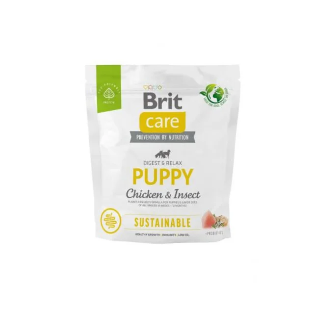 Сухой корм Brit Care Sustainable Puppy для щенков, курица и насекомые, 1 кг