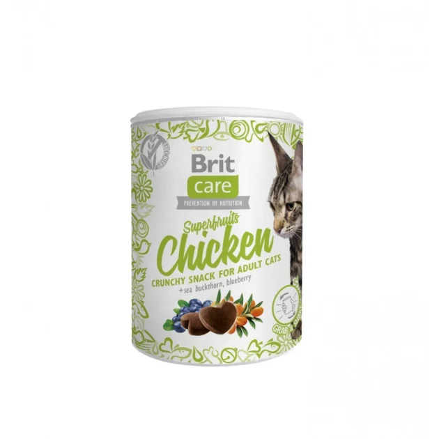 Ласощі Brit Care Superfruits Snack Chicken для котів, хрусткі, курка, 100 г