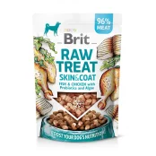 Ласощі Brit Raw Treat Freeze-dried Skin and Coatдля собак для шерсті риба і курка 40 г