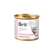 Корм вологий Brit VD GF Hypoallergenic для котів при алергії лосось та горох, 200 г