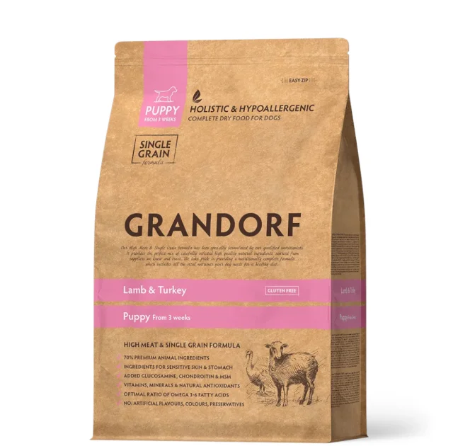 Сухой корм Grandorf Dog Puppy Lamb & Turkey для щенков от 3 недель и беременных сук, ягненок и индейка, 10 кг