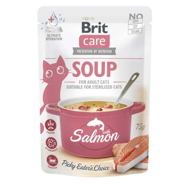 Вологий корм Brit Care Soup Salmon, для котів, суп з лососем,75 г