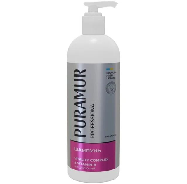Шампунь Puramur Vitality Complex with Vitamin B для котів та собак, зміцнюючий, з вітаміном B, 200 мл
