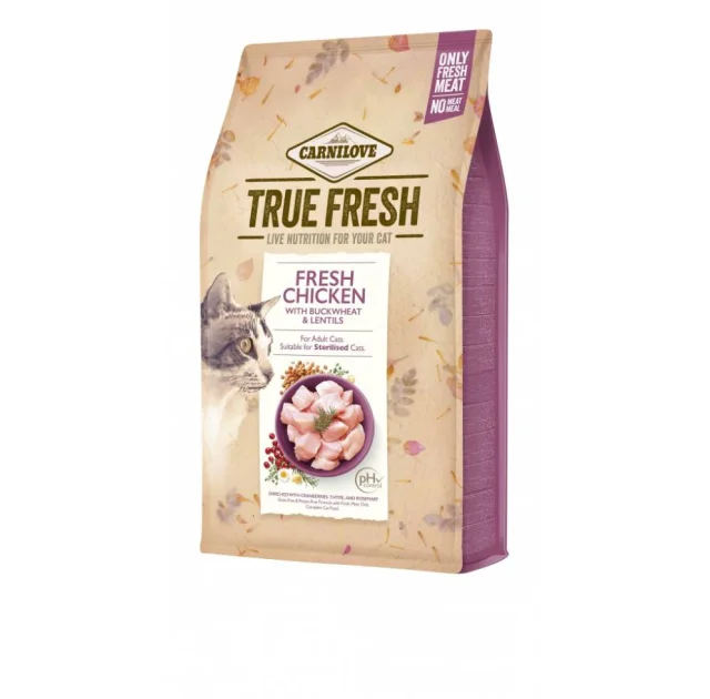 Сухой корм Carnilove True Fresh Cat Fresh Chicken, для взрослых кошек, курица, 340 г