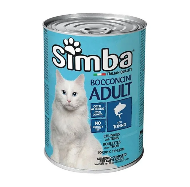 Консерви Monge Simba Cat Wet мʼясні шматочки для дорослих котів, тунець, 415 г