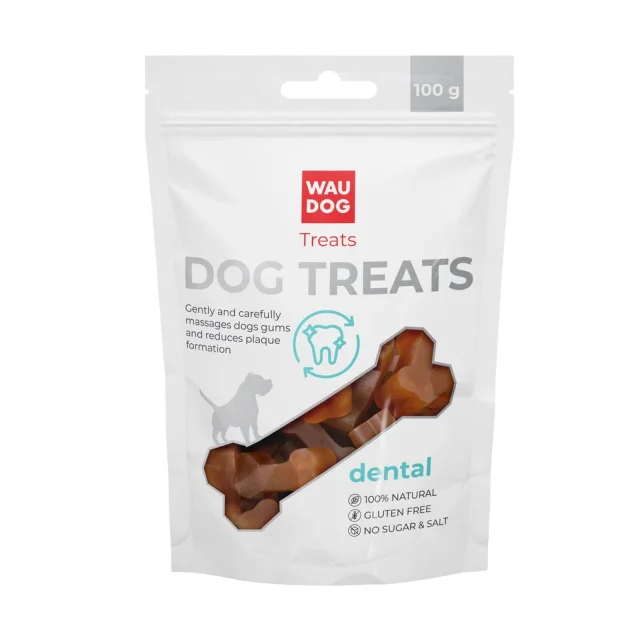 Лакомство Waudog Treats "Стоматологическая кость со вкусом утки" для собак, 100 г