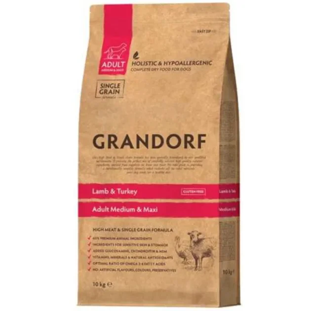 Сухой корм Grandorf Dog Medium & Maxi Rabbit & Turkey для собак средних и крупных пород, кролик и индейка, 3 кг