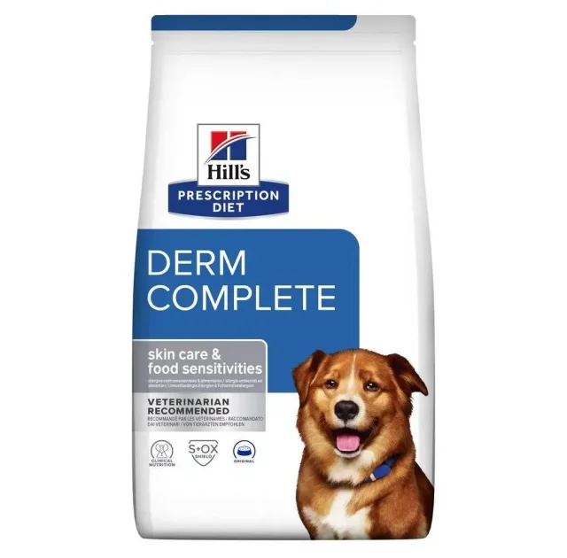 Сухой корм Hill's Prescription Diet Canine Derm Complete корм для собак, при пищевой аллергии и атопическом дерматите, яйцо и рис, 4 кг