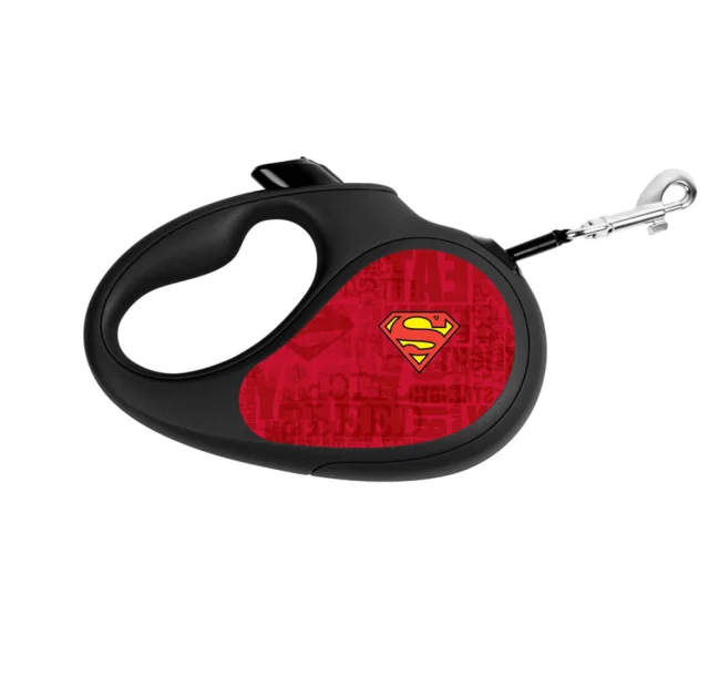 Поводок-рулетка Waudog R-leash для собак, рисунок "Супермен Лого красный", M, 25 кг, 5 м