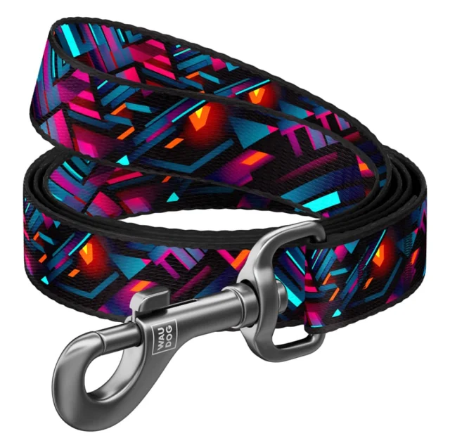 Поводок Waudog Nylon для собак, рисунок "Бесконечные миры", нейлоновый, L-XXL, ширина: 25 мм, длина: 122 см