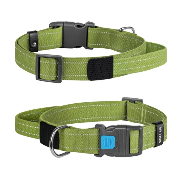 Нашийник Collar для собак, з ручкою бавовняна тасьма, брезент,  L, ширина 35 мм, Дов 53-69 см