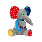 Іграшка GiGwi Plush для собак Слоненя з кільцем та пищалкою, текстиль, термопластична гума, 16 см