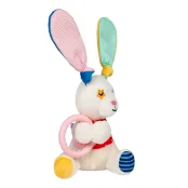Іграшка GiGwi Plush для собак, Зайчик з кільцем та пищалкою, текстиль, термопластична гума, 16 см