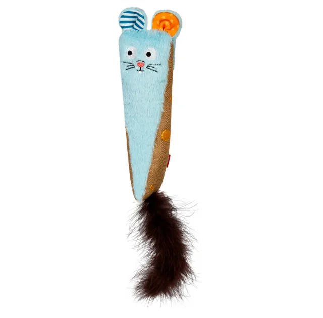 Игрушка GiGwi Rookie Hunter Кролик для кошек, текстиль, бумага, голубой, 38 см