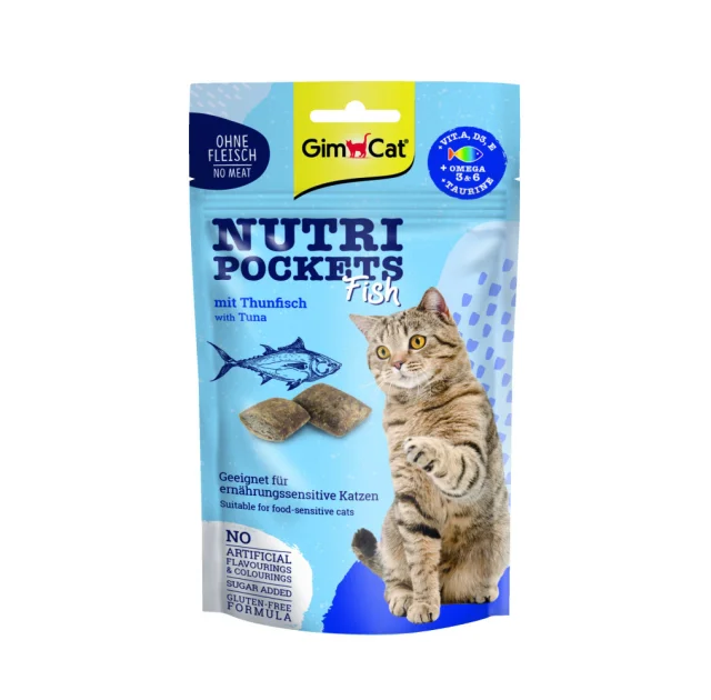 Ласощі GimCat Nutri Pockets Fish для котів, з тунцем, 60 г